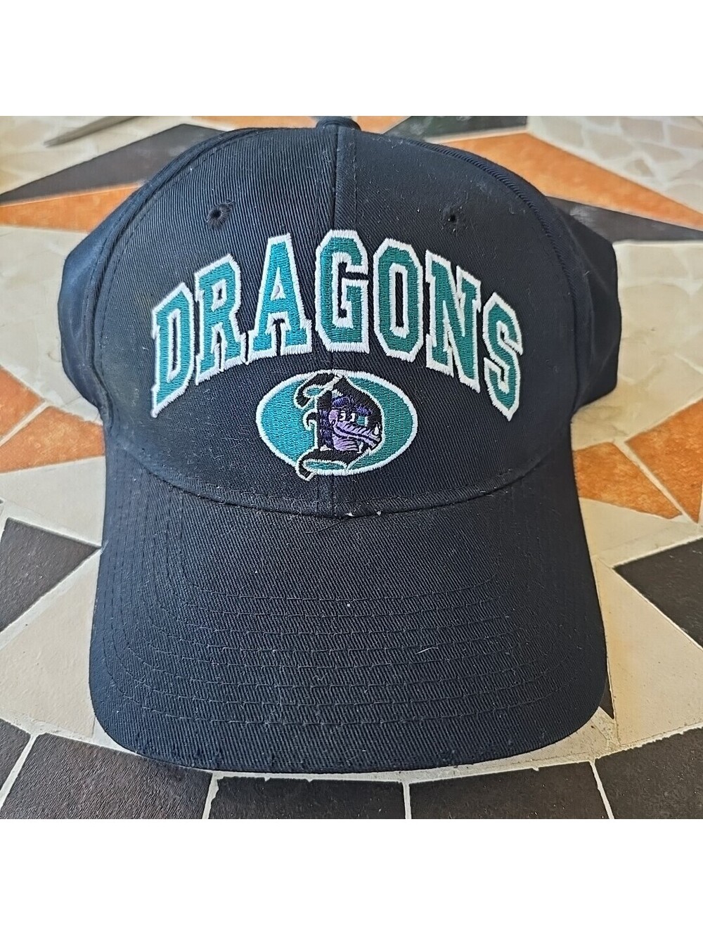 Vintage MiLB Dayton Dragons Spellout Snapback Cap Hat Zephyr Black Adjustable